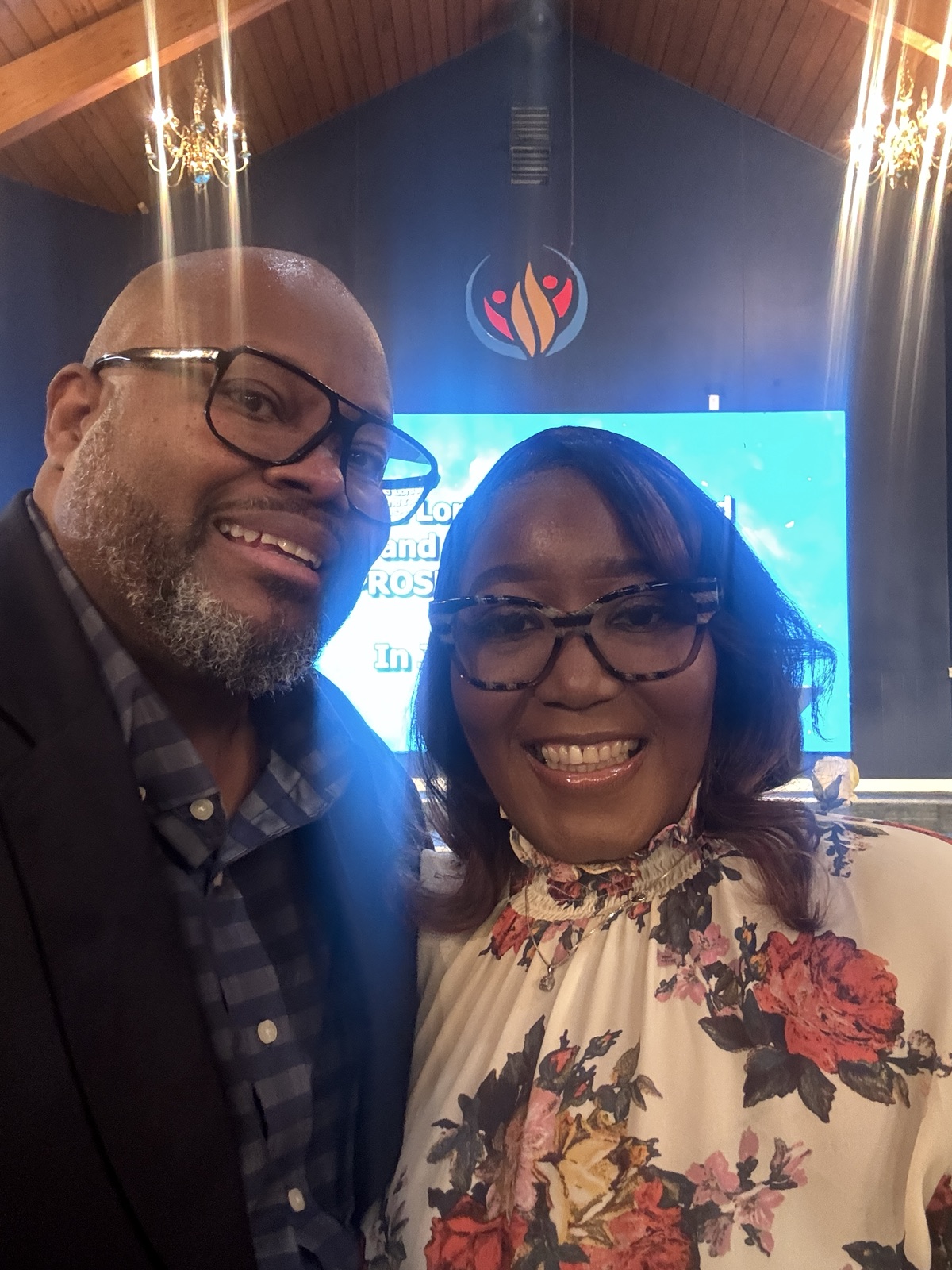 Bishop Aubrey and Lady Tamika White together inside Victory Life